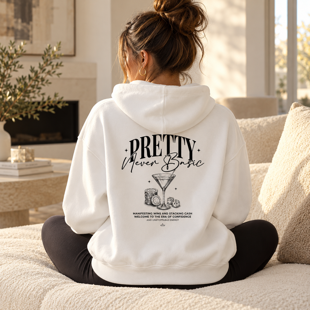 Pretty Never Basic | Premium Performance Hoodie – Bankroll Babe