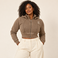 BB Crest | Vintage Wash Cropped Zip Hoodie