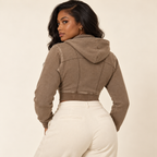 BB Crest | Vintage Wash Cropped Zip Hoodie