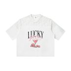 Lucky Girl Era | Lace Jersey Tee