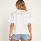 Lucky Girl Era | Lace Jersey Tee
